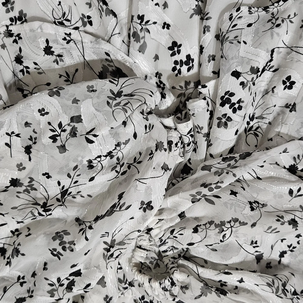 Lulu's White Floral Wrap Mini Dress with Long Bishop Sleeves - Picture 6 of 9